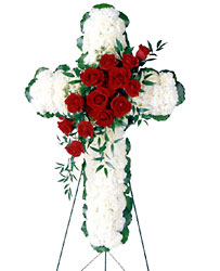 Floral Cross Easel from Lloyd's Florist, local florist in Louisville,KY